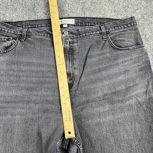 Abercrombie Fitch 90s Straight High Rise Jeans 35L 42x32‎ Faded Black Curve Love - Picture 8 of 16